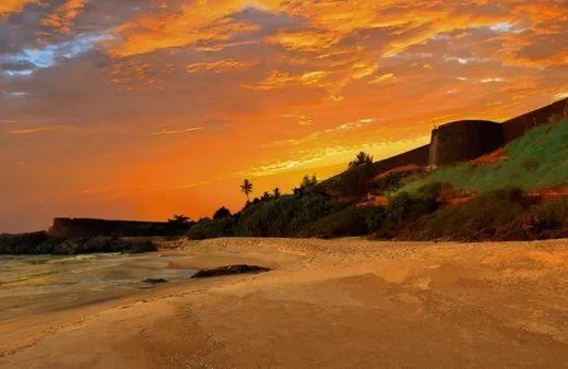 Sunset over Bekal Beach in Kasaragod