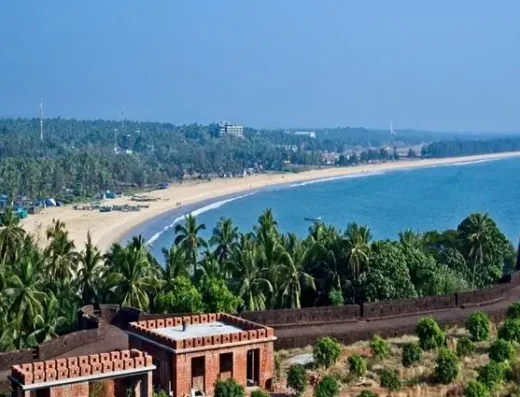 Scenic coastline and Arabian Sea at Bekal Beach, Kerala