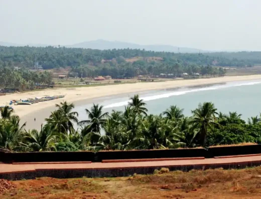 Scenic Arabian Sea coastline at Pallikere Beach