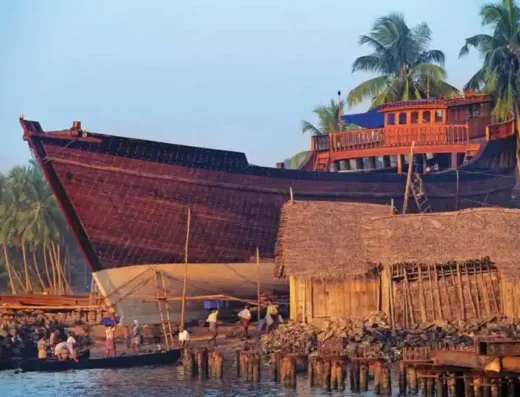 Traditional Uru shipbuilding yard at Beypore