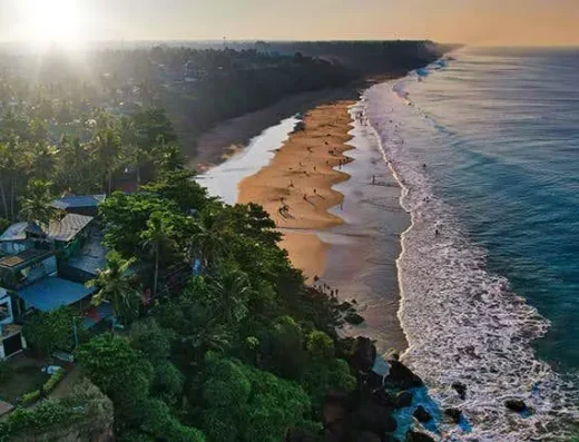 Sunset at Varkala Beach overlooking the Arabian Sea