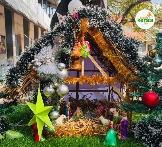 Christmas crib decoration in Kerala during festive season